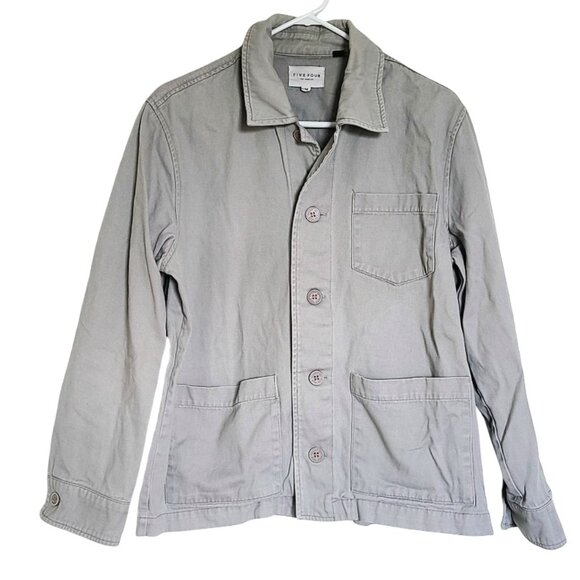 Five Four Log Angeles Jacket Womens M Gray Chore Barn Style Cottage Core Cabin - Picture 1 of 8